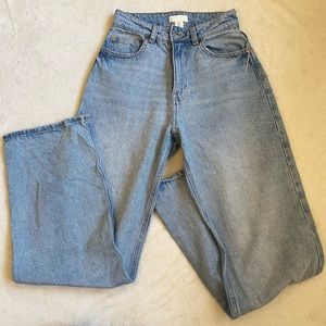 H&M Straight Leg Wide Leg Jeans, High Waisted Jeans, Wide Women’s Leg Jeans, mom